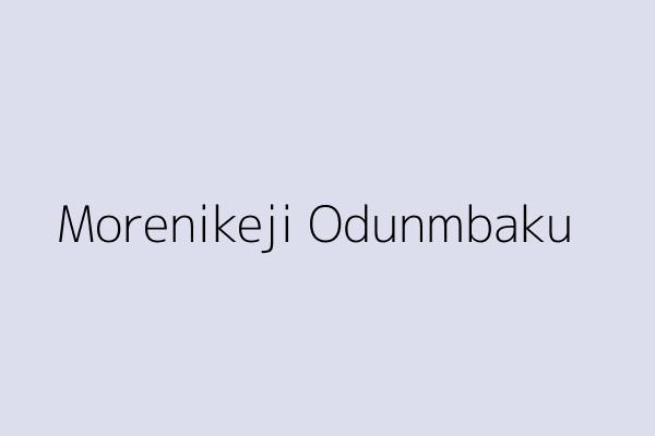 Morenikeji Odunmbaku